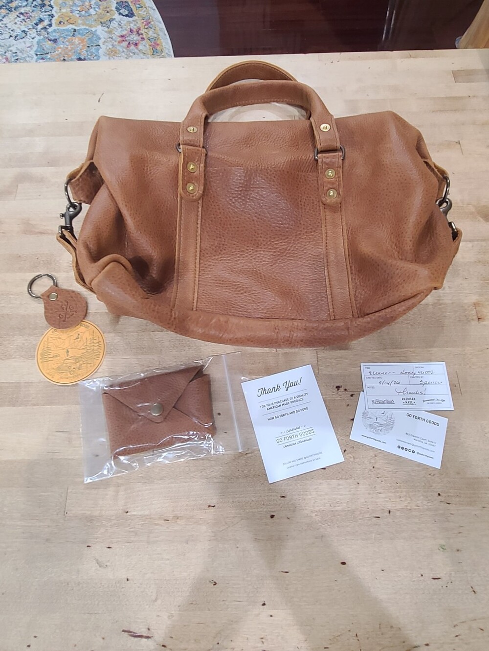 NWT Go Forth Goods Eleanor Satchel Bag In Honey - Picture 6 of 16